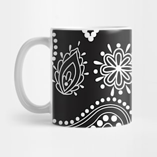 Mandala Pattern Black and White Halloween Fall Autumn Season Mug